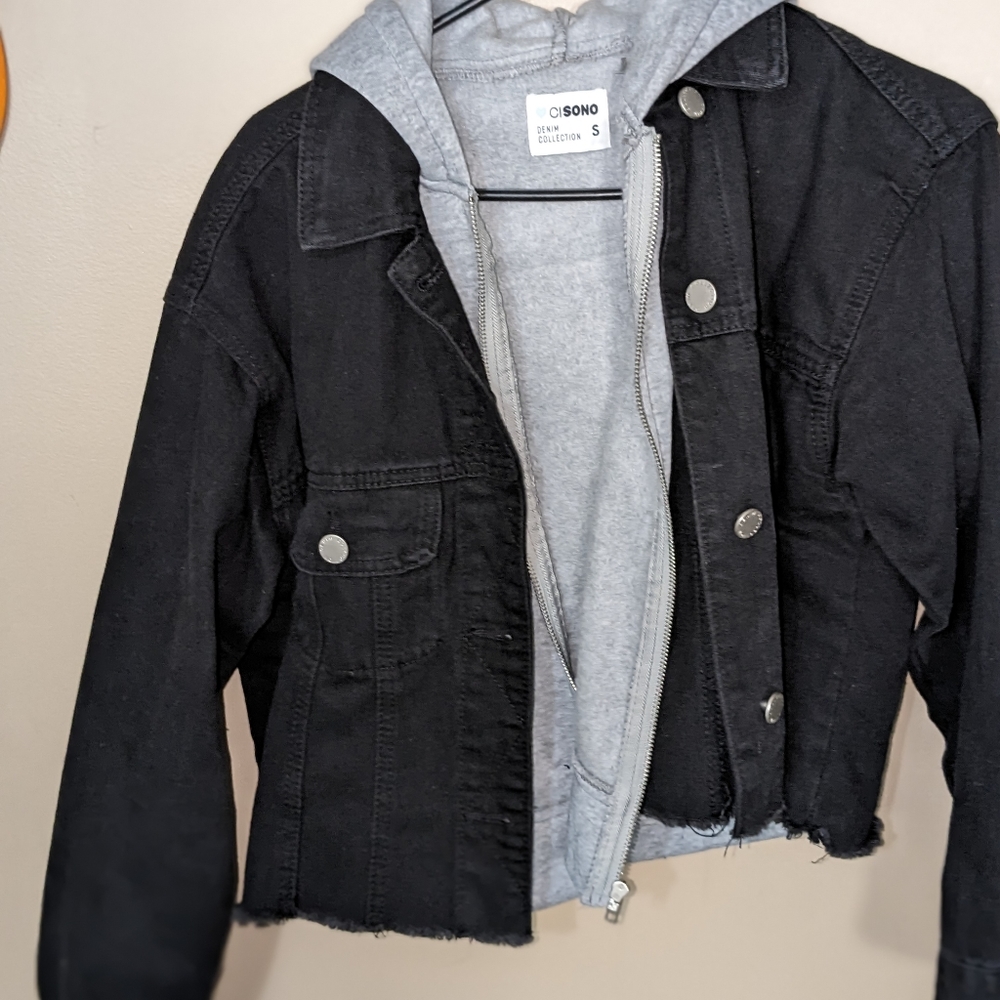 Black denim jacket